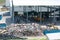 Urban landfill. Waste treatment plant depot.