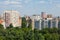 Urban landscape from a height of 12 floors. Modern architecture, multi-storey residential buildings. City Of Saratov, Russia