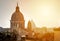 Urban landscape of Rome against the background of sunset.