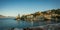 Urban landscape and the sea at sunset in Fiscardo, Kefalonia, Gr