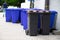 Urban litter bins. Black street bins for separate waste collection