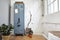 Urban loft vintage atmosphere with metal locker and plants