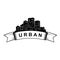 Urban logo template. City skyline silhouette. Vector