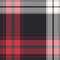 Urban Look, textured Plaid pattern seamless vector illustration. Red Black White teal Check for fashion textile design.