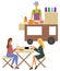 Urban Meal on Cart, Fastfood and Drink Vector