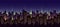 Urban neon landscape, nighttime city scape illustration