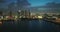 Urban night landscape of downtown district of Miami Brickell in Florida, USA. Skyline with brightly illuminated high