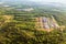 Urban panorama aerial view. Pipe Metallurgical Plant