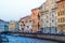 Urban panoramic landscape. View of the old city over the roofs. Saint Petersburg is a city on the Neva river.