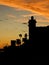 Urban Park Silhouette Sunset Scene, Montevideo, Uruguay