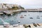 Urban port on Bay of Biscay in town Malpica