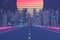 Urban road and sunset sky,abstract conception,3d rendering