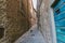 urban scene of narrow Tuscany city street