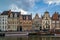 Urban scene, riverside in the city of Ghent, Belgium