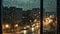 Urban Serenade: Raindrops on Window Pane, Unsheepish Nocturnal Neighborhood