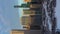 Urban Skyline of Chicago at Sunset in Winter. Aerial View. USA. Vertical Video