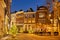 Urban square with christmas decoration in the city center of Deventer, The Netherlands