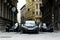 Urban street alley with residential buildings in Budapest, Hungary