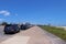 Urban street scene in Texas, United States of America. Boulevard in Galveston, Texas, Lone Star State.