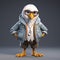 Urban Style 3d Cartoon Seagull: Cute And Trendy Animated Character