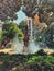 Urban summer landscape of Alicante fuente la aguadora with photo and trees in spain