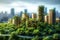 Urban sustainability Vision of a green futuristic cityscape