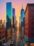 Urban Symphony A Vibrant Oil Painting of Cityscapes at Golden Hour.AI Generated