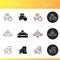 Urban taxi service icons set