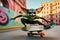Urban Thrills: Gremlin Skateboarding Captured Through a Leica Lens, Dynamic Motion Blur in Skate Attire