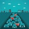 Urban traffic vector concept in flat style