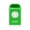 Urban trash bin for glass waste flat isolated