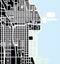 Urban vector city map of Chicago, USA