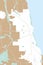 Urban vector city map of Chicago, USA