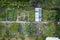 Urban vegetable garden with green house seen from top