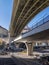 Urban view of a bridge in central Lausanne