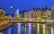 Urban view with famous fountain, Geneva