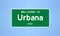 Urbana, Ohio city limit sign. Town sign from the USA.