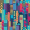 Urbanism city background geometric flat design seamless pattern