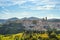 Urbino city skyline and countryside landscape. Marche region, Italy