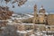 Urbino city with snow in the winter season