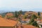 Urbino, Italy - August 9, 2017: the old city. roofs of houses under red tiles. view from above.