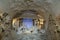 URBINO,  ITALY - JANUARY 3, 2019: crystal chandelier at the Oratorio di Santo Giuseppe or Oratory of St. Joseph