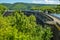 Urft Dam Urfttalsperre with Urft Lake at Eifel National Park in North Rhine-Westphalia, Germany