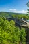 Urft Dam Urfttalsperre with Urft Lake at Eifel National Park in North Rhine-Westphalia, Germany