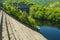 Urft Dam Urfttalsperre with Urft Lake at Eifel National Park in North Rhine-Westphalia, Germany