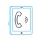 urgent call line icon, outline symbol, vector illustration, concept sign