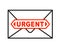 Urgent envelope icon with important letter