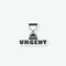 Urgent icon sticker isolated on white