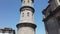 Urgnano, Bergamo, Italy. View of the bell tower of the main church in the center of the village