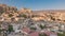 Urgup Town aerial view from Temenni Hill in Cappadocia Region of Turkey timelapse